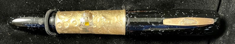 Krone Apollo 11 “Kapton Foil” Limited Edition Sterling Silver Fountain Pen with Part of the Spacecraft Embedded in the Pen! With Apollo 11 Astronaut Buzz Aldrin Signed Letter