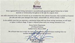 Krone Apollo 11 “Kapton Foil” Limited Edition Sterling Silver Fountain Pen with Part of the Spacecraft Embedded in the Pen! With Apollo 11 Astronaut Buzz Aldrin Signed Letter