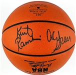 1980's “Showtime” Los Angeles Lakers Signed Limited Edition Upper Deck Basketball with Magic, Kareem, Worthy, Cooper, Scott, Green, Rambis and Jerry West (LE 500/500)
