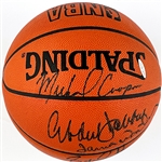 1980's “Showtime” Los Angeles Lakers Signed Limited Edition Upper Deck Basketball with Magic, Kareem, Worthy, Cooper, Scott, Green, Rambis and Jerry West (LE 500/500)