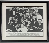 Pair of Detroit Red Wings 1943 and 1998 Stanley Cup Champion 16 x 20 Inch Framed Team Signed Photos