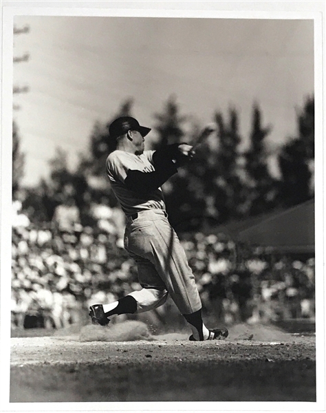 Mickey Mantle 8 x 10 Inch Photograph Printed by from the Original Negative which Resides in The Baseball Hall of Fame - 1950s Spring Training Possibly Never Published - Immaculate Type II Photo