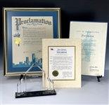 Dick Clark Personally Owned Awards (4) – Philadelphia, Cleveland and Miami, Florida “Dick Clark Day” Proclamations and “TV's Music Provider of the 20th Century”