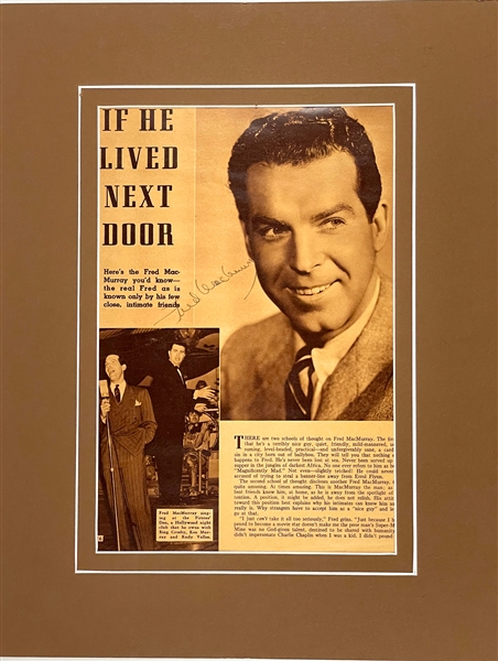 Fred MacMurray Signed Magazine Page (Star of <em>Double Indemnity</em> and <em>My Three Sons</em>(BAS)