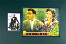 George Burns 1939 Lobby Card for the Film <em>Honolulu</em> Featuring Burns and Allen Plus Signed Photo (BAS)