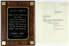 Danny Thomas Signed Financial Document Plus “Holiday Casino” Award for His Service (BAS)