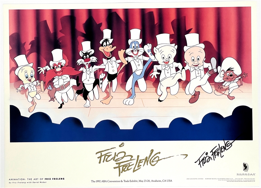 Friz Freleng Signed Bugs Bunny Poster and "Sylvester and Tweety" LE Cel – Plus LE Bugs Bunny Cel (BAS)