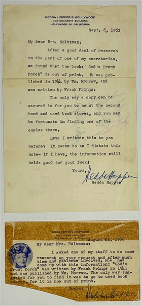 Signed Letter Collection Incl. Hedda Hopper, Karl Malden, Ralph Edwards and Others (7 Total Items) (BAS)