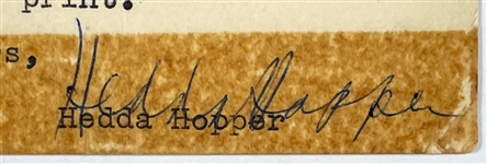 Pair of Hedda Hopper Signed 1962 Letters to the Same Reader Answering the Same Question! (BAS)
