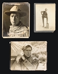 William S. Hart (Silent-Era Western Film Superstar) 1910s Photo Collection of Three (3) Incl. 1910 Pre-Film Career Cabinet Photo