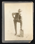William S. Hart (Silent-Era Western Film Superstar) 1910s Photo Collection of Three (3) Incl. 1910 Pre-Film Career Cabinet Photo