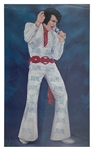 1972 Elvis Presley Souvenir Poster with Elvis NOW Stamped All Over for Use as Advertising at Concert Souvenir Stands