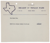 1956 Elvis Presley Waco, Texas Concert Archive Incl. 11 Documents Plus Incredible 1956 Unpublished 8 x 10
