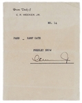 1956 Elvis Presley Waco, Texas Concert Archive Incl. 11 Documents Plus Incredible 1956 Unpublished 8 x 10