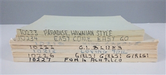 1962 <em>Girls! Girls! Girls!</em> Paramount Pictures File Copy “Release Dialogue Script” and “Production Notes” for Press Release