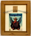 Original Oil Painting of John Wayne with Angel Wings for the cover of <em>Esquire</em> Magazine by artist Birney Lettick (Oil on Artist Board)
