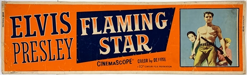 1960 <em>Flaming Star</em> Silk Screened Movie Theatre Paper Banner – 82 Inches in Length! Starring Elvis Presley