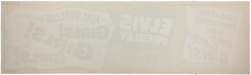 1962 <em>Girls! Girls! Girls!</em> Silk Screened Movie Theatre Paper Banner – HIGH GRADE! 82 Inches in Length! Starring Elvis Presley