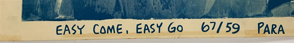 1967 <em>Easy Come, Easy Go</em> Silk Screened Movie Theatre Paper Banner – 82 Inches in Length! Starring Elvis Presley