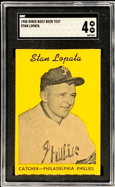 1958 Hires Root Beer Test Set Stan Lopata – SGC VG-EX 4 - Rare 1950s Test Set