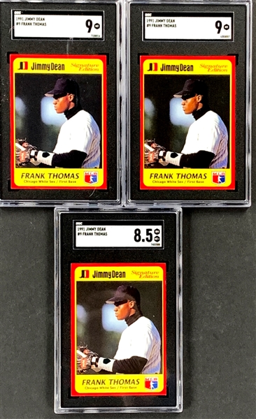 1990-91 Score and Jimmy Dean Frank Thomas Rookie Card Collection (8) Including SGC-Graded Cards (3)