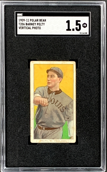 1909-11 T206 Polar Bear Barney Pelty (Vertical Photo) - SGC FR 1.5