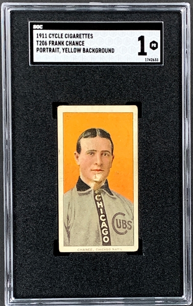 1909-11 T206 Cycle 460 Frank Chance (Portrait-Yellow) – SGC PR 1 - Tough Back!