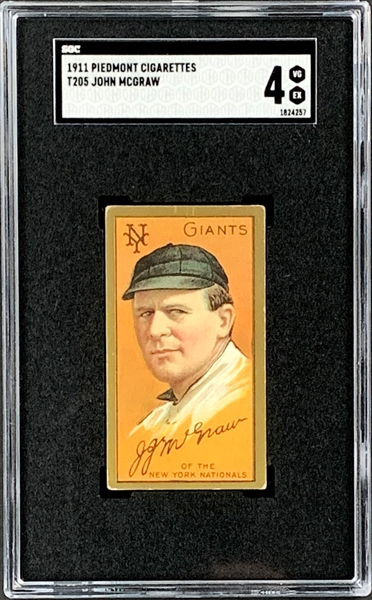 1911 T205 Piedmont John McGraw - SGC VG-EX 4