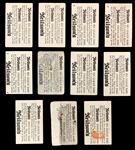 1922 V61 Neilson's Chocolate Type 1 Collection of 11 – Tougher Thin Stock Variety - Incl. HOFers Red Faber and Ed Roush