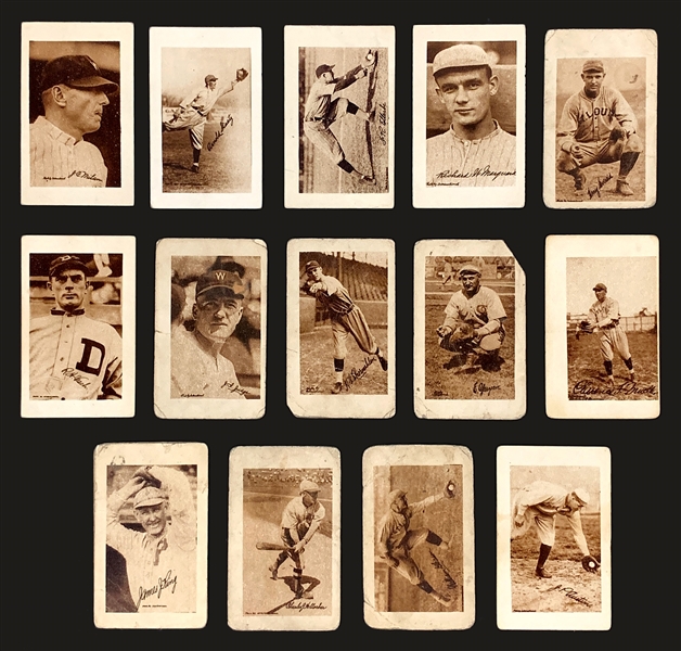 1923 V100 Willard Chocolate Collection (14) Incl. HOFer Rube Marquard