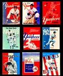 1953-1958 New York Yankees Yearbooks and Sketch Books Collection of 9