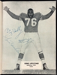 Incredibly Rare Gene Big Daddy Lipscomb Signature on 1957 Baltimore Colts vs. Chicago Bears Program with 25 Signatures (BAS)