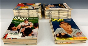 1952-1959 <em>SPORT Magazine</em> Collection of 77 Issues – Mantle, Cousy, Musial, Mays, Williams Covers and More