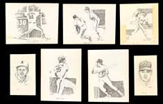 Dick Perez Philadelphia Athletics and Phillies Greats Orignal Pen and Ink Artworks (7)