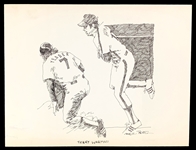 Dick Perez Philadelphia Athletics and Phillies Greats Orignal Pen and Ink Artworks (7)