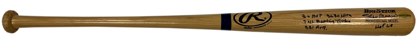 Stan Musial Signed and Inscribed Baseball Bat 3x MVP, 3630 Hits, 7 NL Batting Titles, .331 Avg. HOF 69 – ReggieJackson.com LOA (BAS)