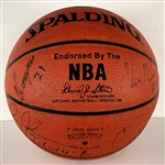 1996-1997 San Antonio Spurs Team Signed Basketball with David Robinson and Dominique Wilkens (BAS)