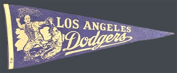 1960's Baseball Pennant Collection of Six Incl. Houston Colt 45s, Los Angeles Dodgers and Others
