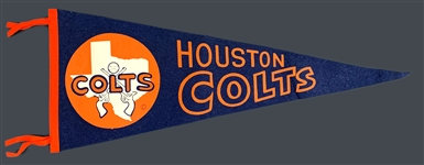 1960's Baseball Pennant Collection of Six Incl. Houston Colt 45s, Los Angeles Dodgers and Others