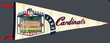 1960's Baseball Pennant Collection of Six Incl. Houston Colt 45s, Los Angeles Dodgers and Others