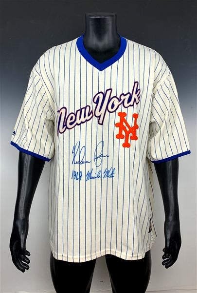 Nolan Ryan “1969 Miracle Mets” Signed New York Mets Throwback Jersey (BAS)