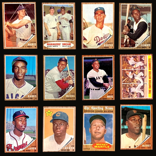 1962 Topps Baseball Partial Set (404/598) Including Hall of Famers and Stars