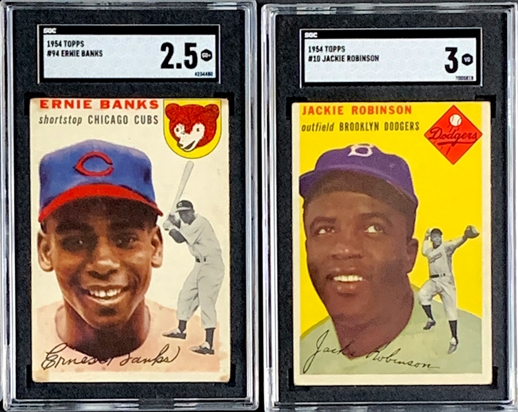 1954 Topps Baseball Collection (233) Including Ernie Banks and Al Kaline Rookie Cards