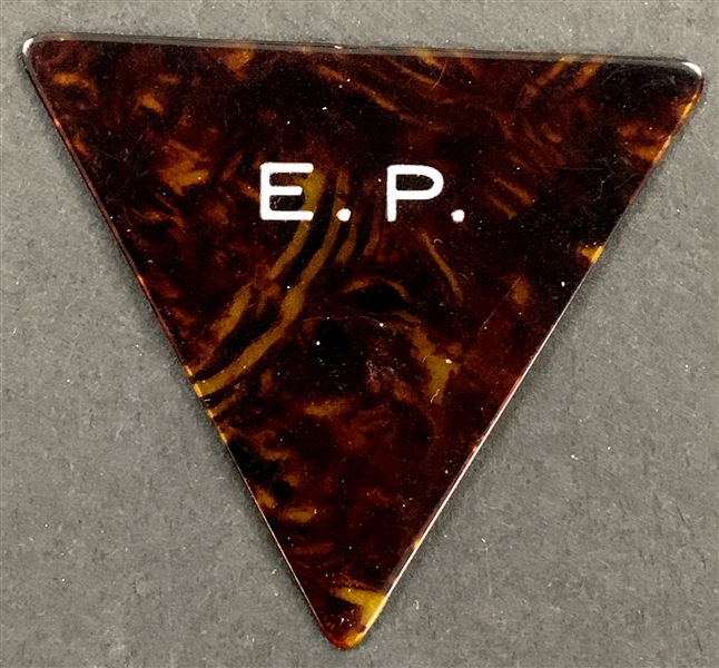 Elvis Presley Owned “E.P.” Faux Tortoiseshell Triangular Guitar Pick with LOA from Graceland