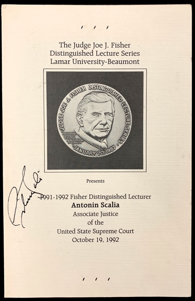 Justice Antonin Scalia Signed Lecture Program (BAS)