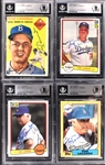 Tommy Lasorda Signed Baseball Cards (4) Incl. 1954 Topps #132 Rookie Card! (BAS)