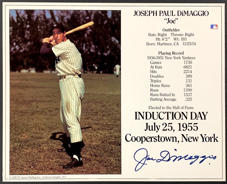 Joe DiMaggio Signed Hall of Fame Induction Day Photo (BAS)