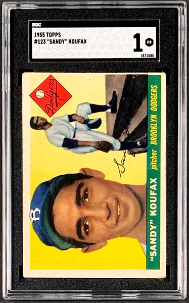 1955 Topps #123 Sandy Koufax Rookie Card - SGC PR 1