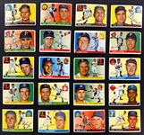 1955 Topps Baseball Partial Set (116/208) Including Ted Williams and Hank Aaron