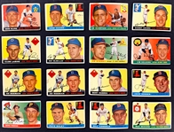 1955 Topps Baseball Partial Set (116/208) Including Ted Williams and Hank Aaron